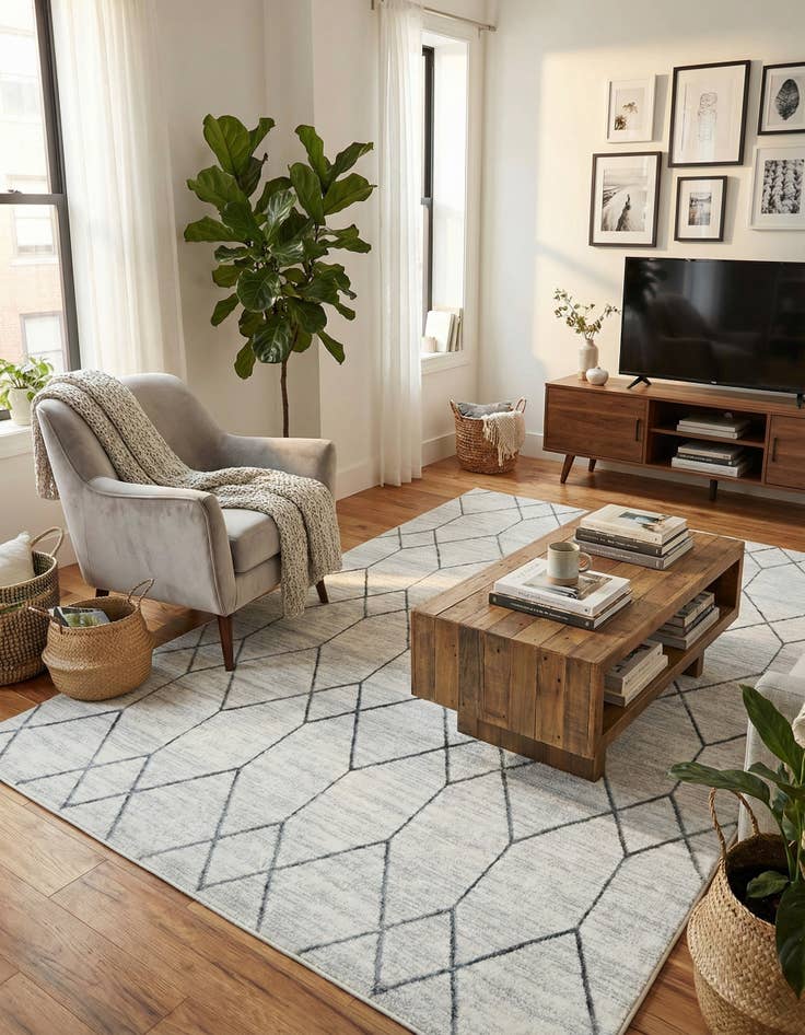 Detail image of  5' x 8' Lattice Trellis Rug