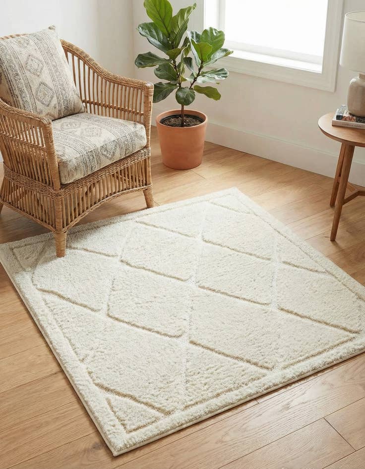 Detail image of 4' x 4' Lattice Shag Square Rug