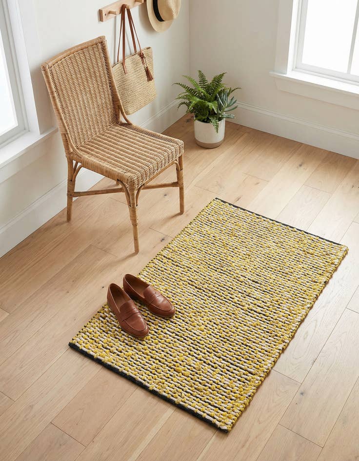 Detail image of 2' x 3' 1  Hand Woven Seaside Pearl Jute Rug