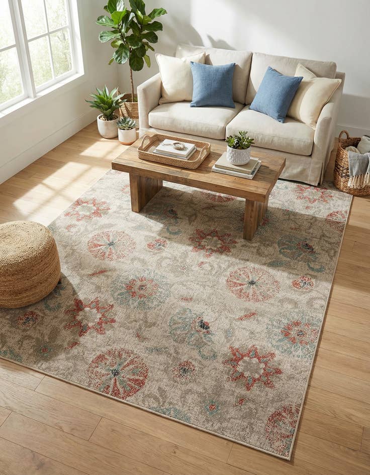 Detail image of 7' 10 x 10' Easy-Clean Botanical Indoor / Outdoor Rug