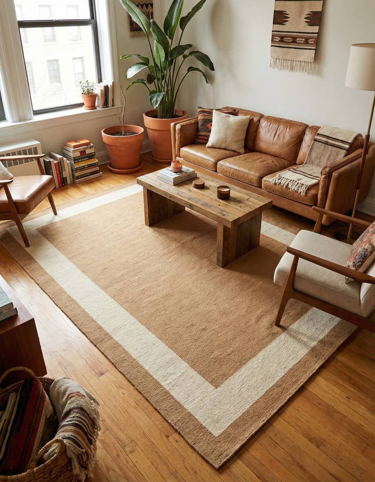 Detail image of 6' 1 x 9' Jill Zarin Border Wool Rug