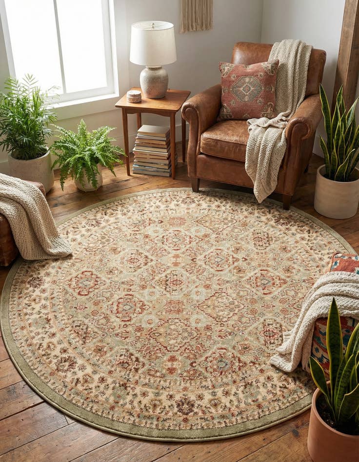 Detail image of 6' x 6' Classic Agra Round Rug
