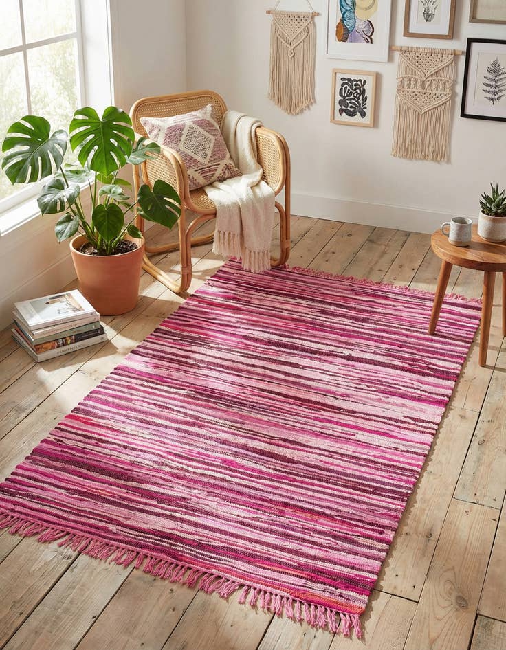 Detail image of 4' x 6'  Hand Woven Chindi Cotton Rug