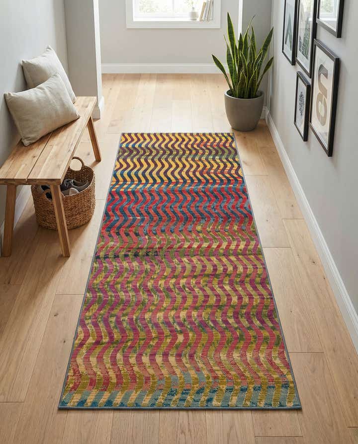 2' 7 x 7' Easy-Clean Modern Indoor / Outdoor Runner Rug