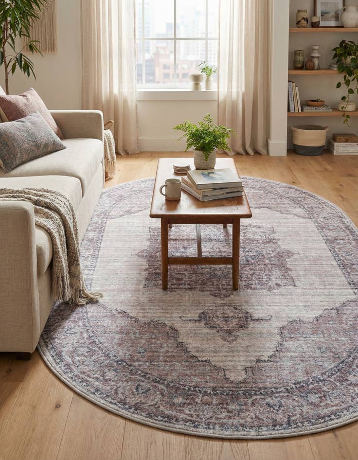 Detail image of 4' x 6' Washable Mangata Oval Rug