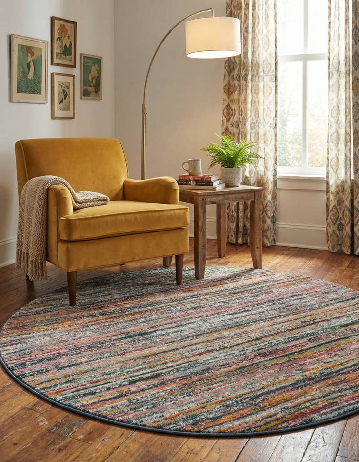 Detail image of 5' 3 x 5' 3 Gemstone Round Rug