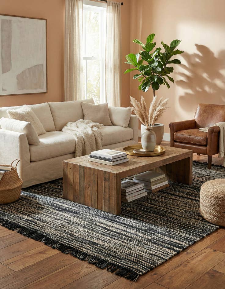 Detail image of 7' 10 x 10'  Hand Woven Chunky Jute Rug