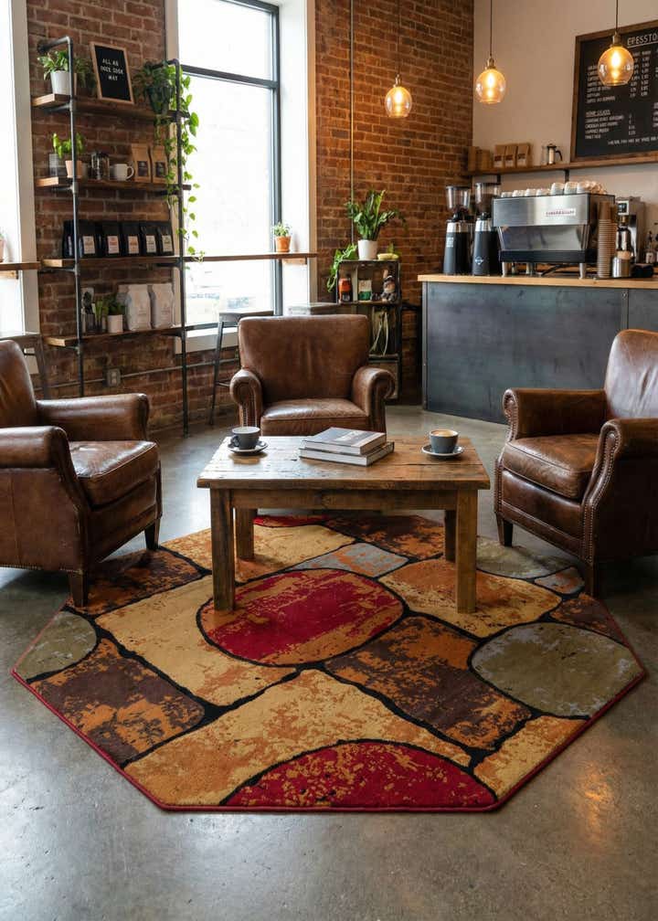 7' x 7' Cafe Octagon Rug