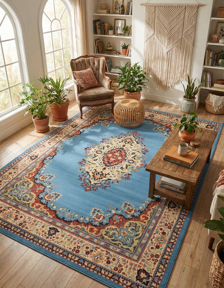 Detail image of 9' x 12' Mashad Design Rug