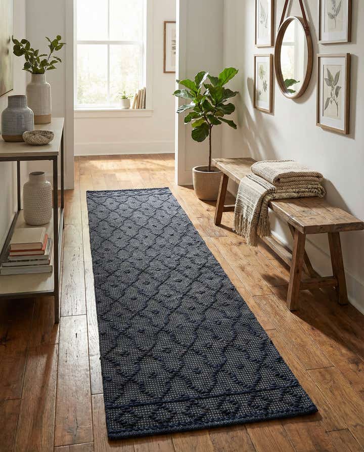 60cm x 245cm Handgewebt Larsa Jute Läufer Teppich