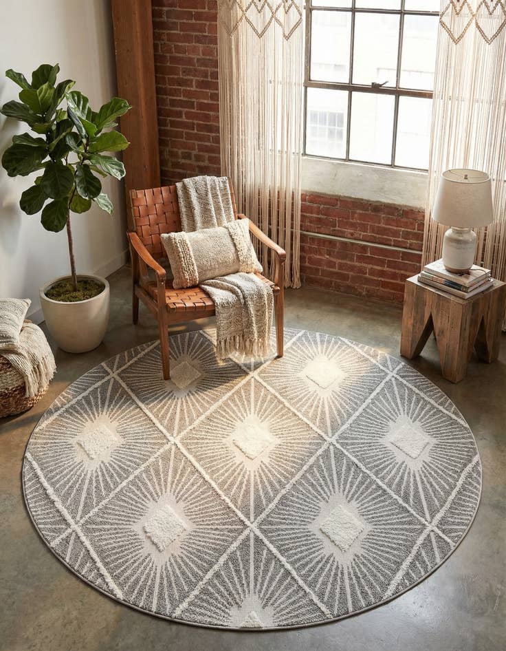 Detail image of 7' 10 x 7' 10 Boho Round Rug