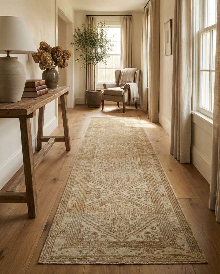 2' 8 x 12' 11 Hand Knotted Oushak Wool Runner Rug