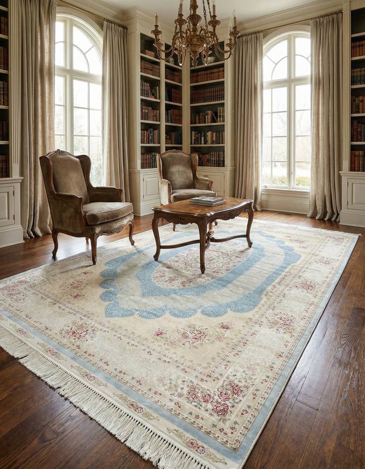 Detail image of 5' x 7' 5 Qom Bamboo Silk Rug