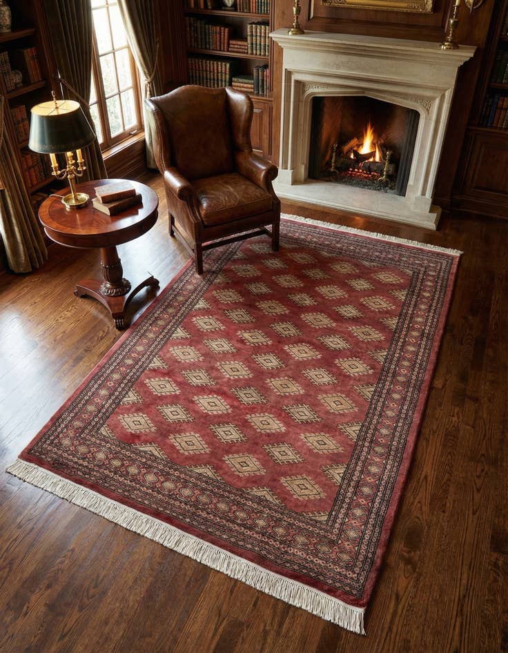 Detail image of 4' 7 x 6' 8 Hand Knotted Bokhara Oriental Rug