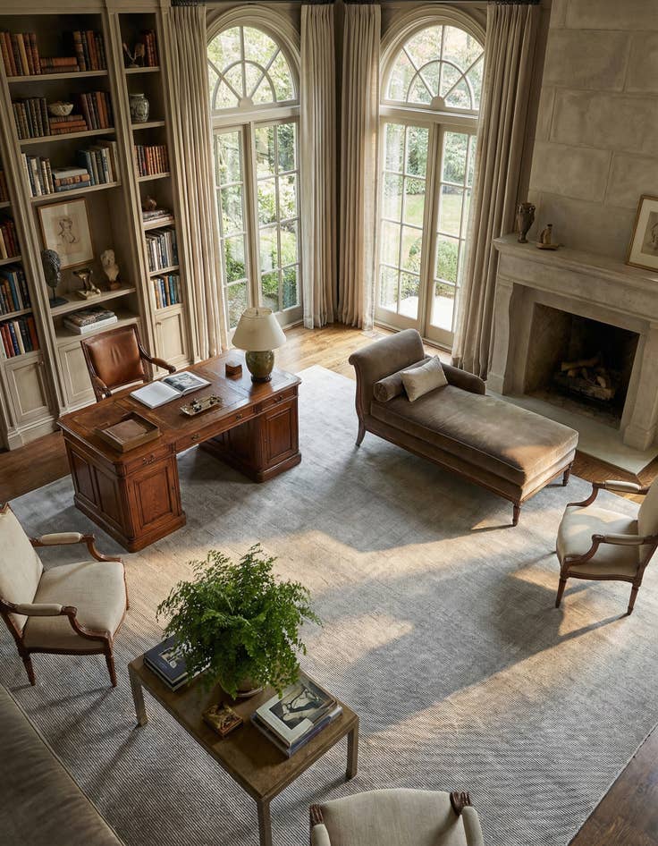 Detail image of 12' x 12' Hand Woven Jill Zarin English Manor Wool Square Rug