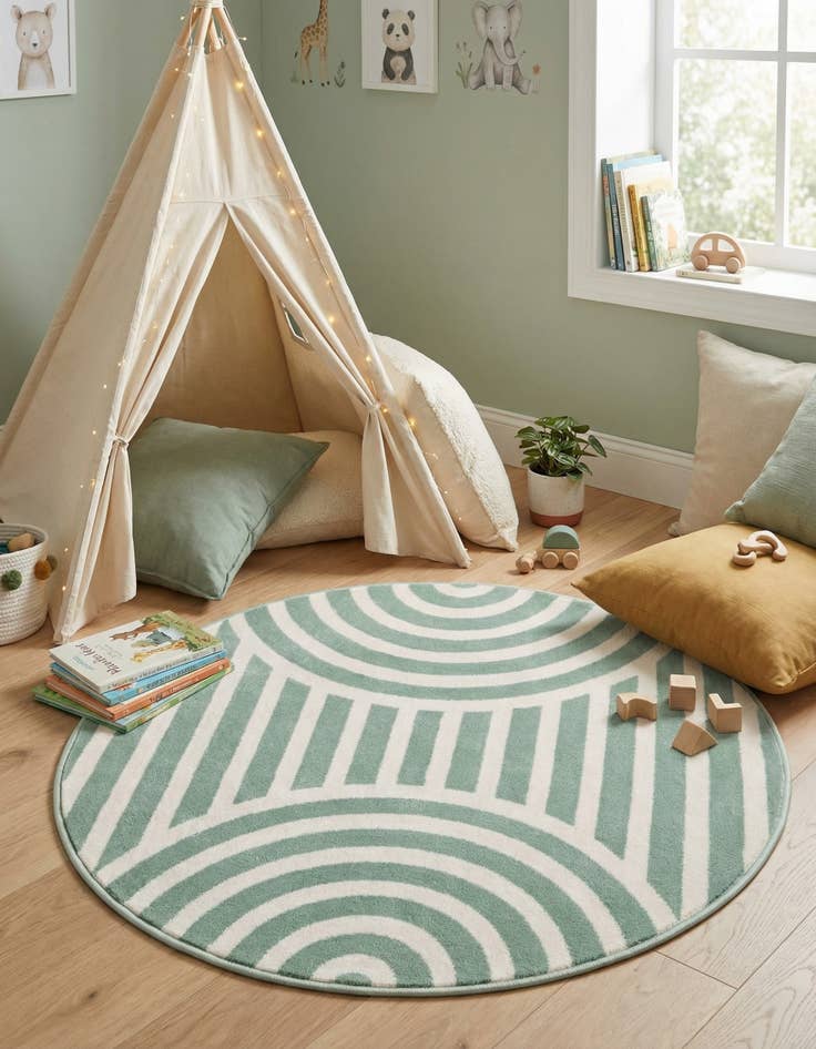 Detail image of 3' x 3' Whimsy Kids Round Rug