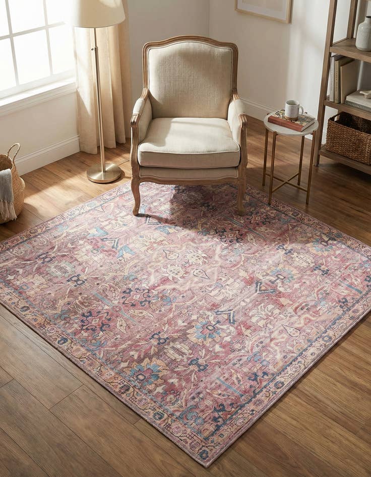 Detail image of 5' 3 x 5' 3 Washable Nostalgia Square Rug