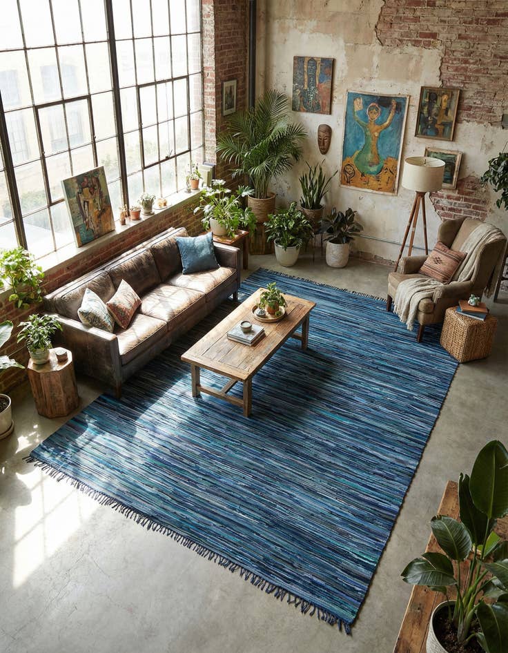 Detail image of 10' x 14' 1  Hand Woven Chindi Cotton Rug