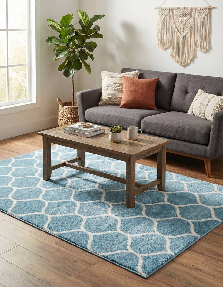 Detail image of 5' 3 x 8' Trellis Frieze Rug