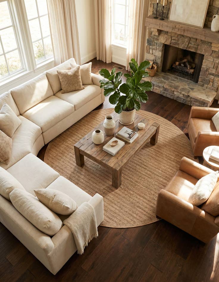 Detail image of 7' 10 x 7' 10 Easy-Clean Border Indoor / Outdoor Round Rug