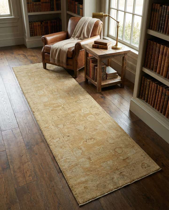 2' 11 x 9' 9 Hand Knotted Oushak Wool Runner Rug