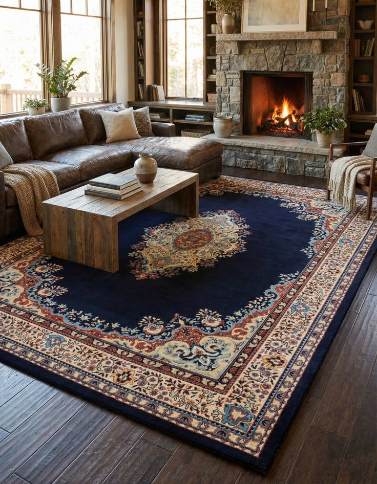 Detail image of 10' x 13' Mashad Design Rug