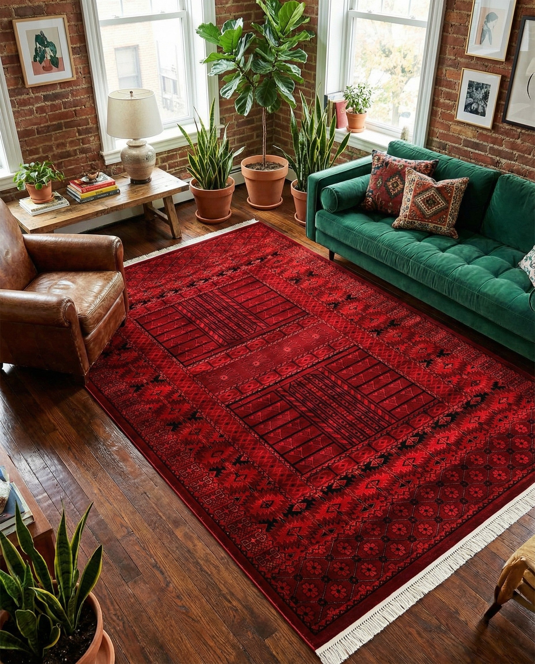 Red 7' 10 x 10' Bokhara Rug | Rugs.com