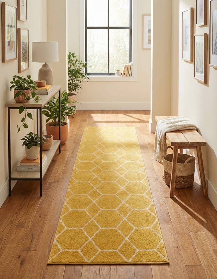 Detail image of 2' x 10' Lattice Frieze Runner Rug