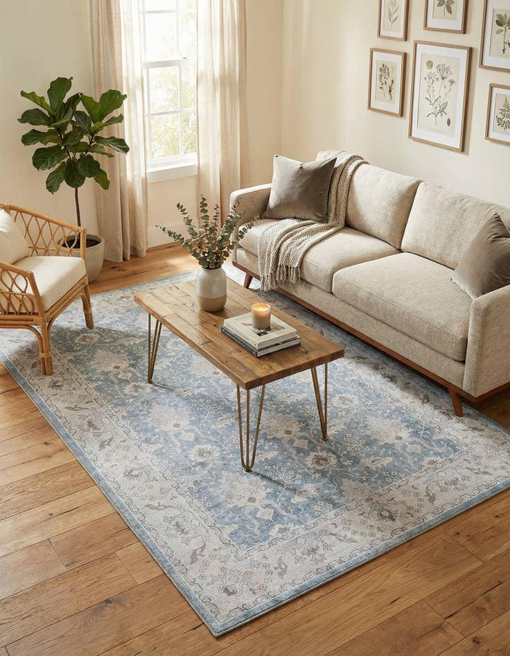 Detail image of 5' 1 x 8' Washable Timeless Rug