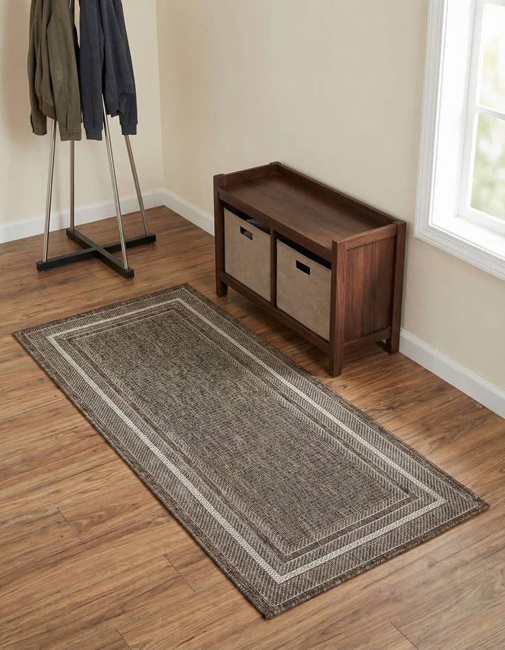 Detail image of 2' x 4' Easy-Clean Border Indoor / Outdoor Runner Rug