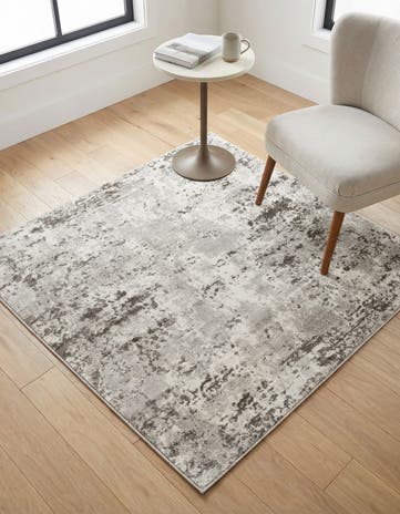 Stone Gray Aurora Square Rug