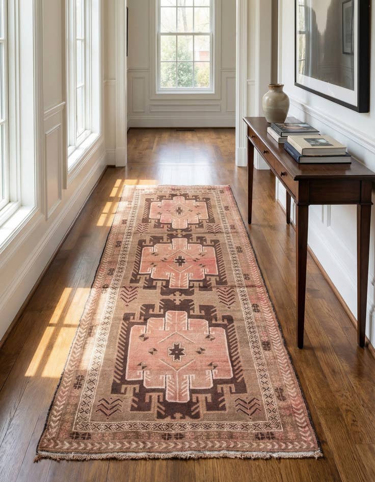 Detail image of 3' 2 x 7' 1 Hand Knotted Ultra Vintage Persian Wool Runner Rug