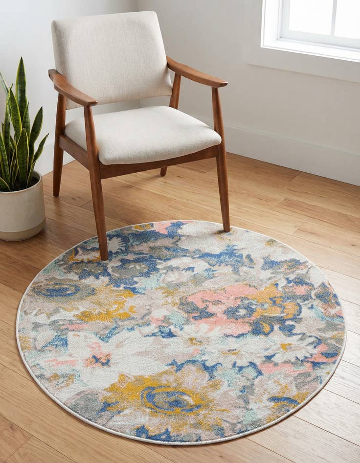 Detail image of 3' 3 x 3' 3 Lotus Round Rug