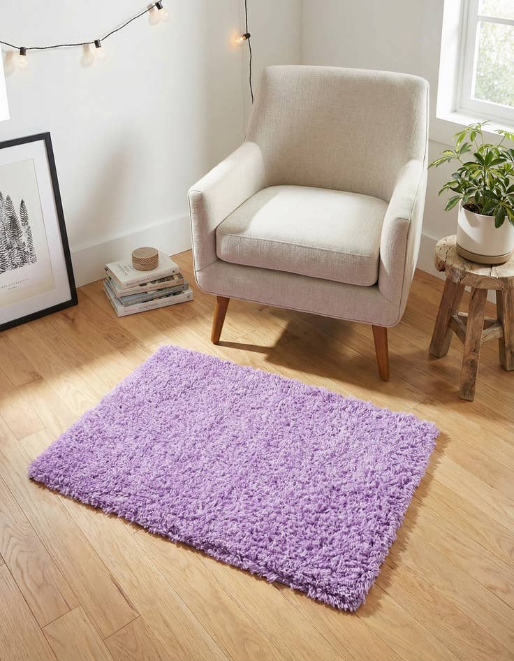 Detail image of 2' x 3' Solid Shag Rug