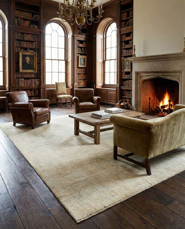 8' 3 x 9' 9 Hand Knotted Oushak Wool Rug