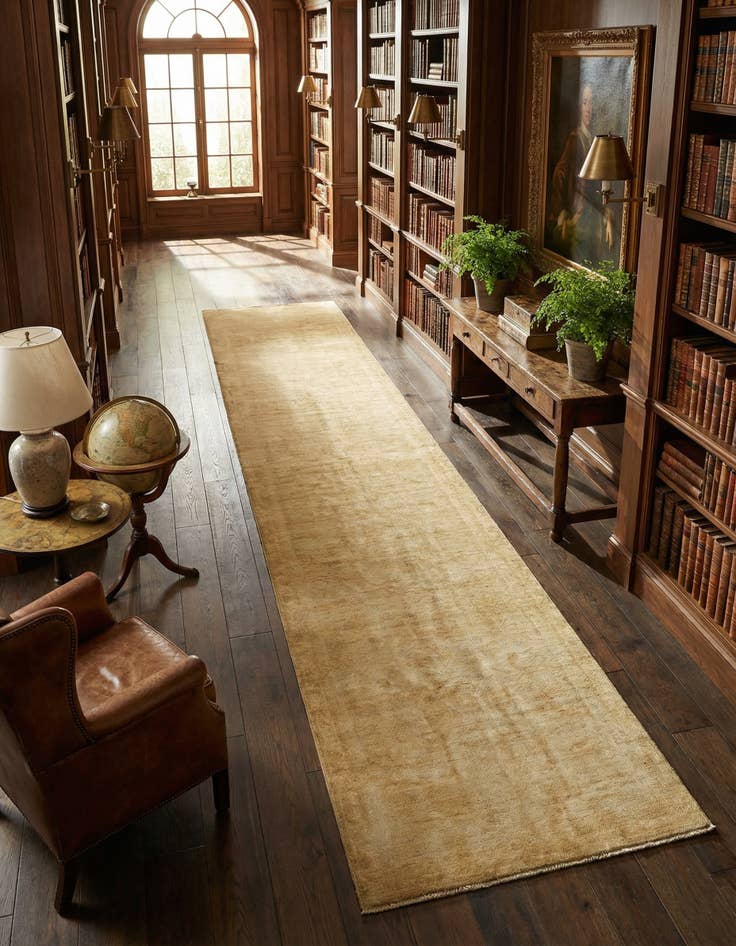 Detail image of 3' 2 x 11' 7 Hand Knotted Oushak Wool Runner Rug