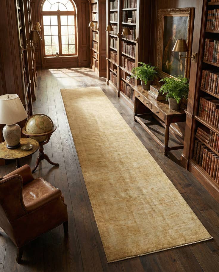 Detail image of 3' 2 x 11' 7 Hand Knotted Oushak Wool Runner Rug