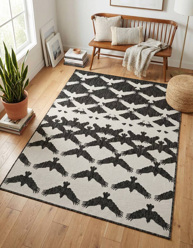 Detail image of 5' 3 x 7' Easy-Clean Modern Indoor / Outdoor Rug