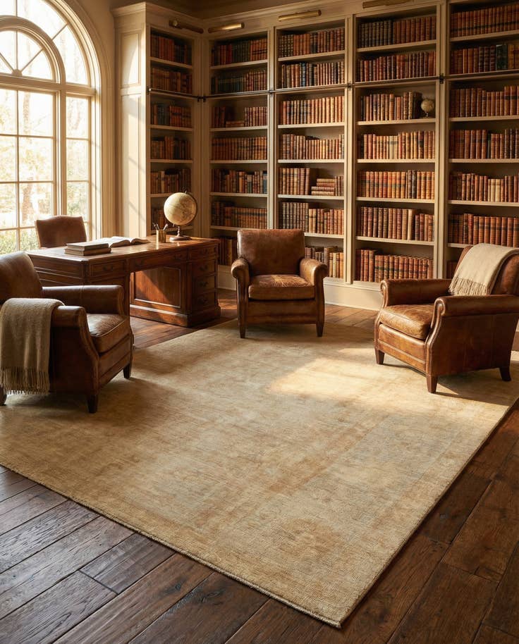 Detail image of 8' 4 x 9' 8 Hand Knotted Oushak Wool Rug