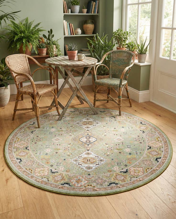Detail image of 5' 3 x 5' 3 Kamala Washable Round Rug