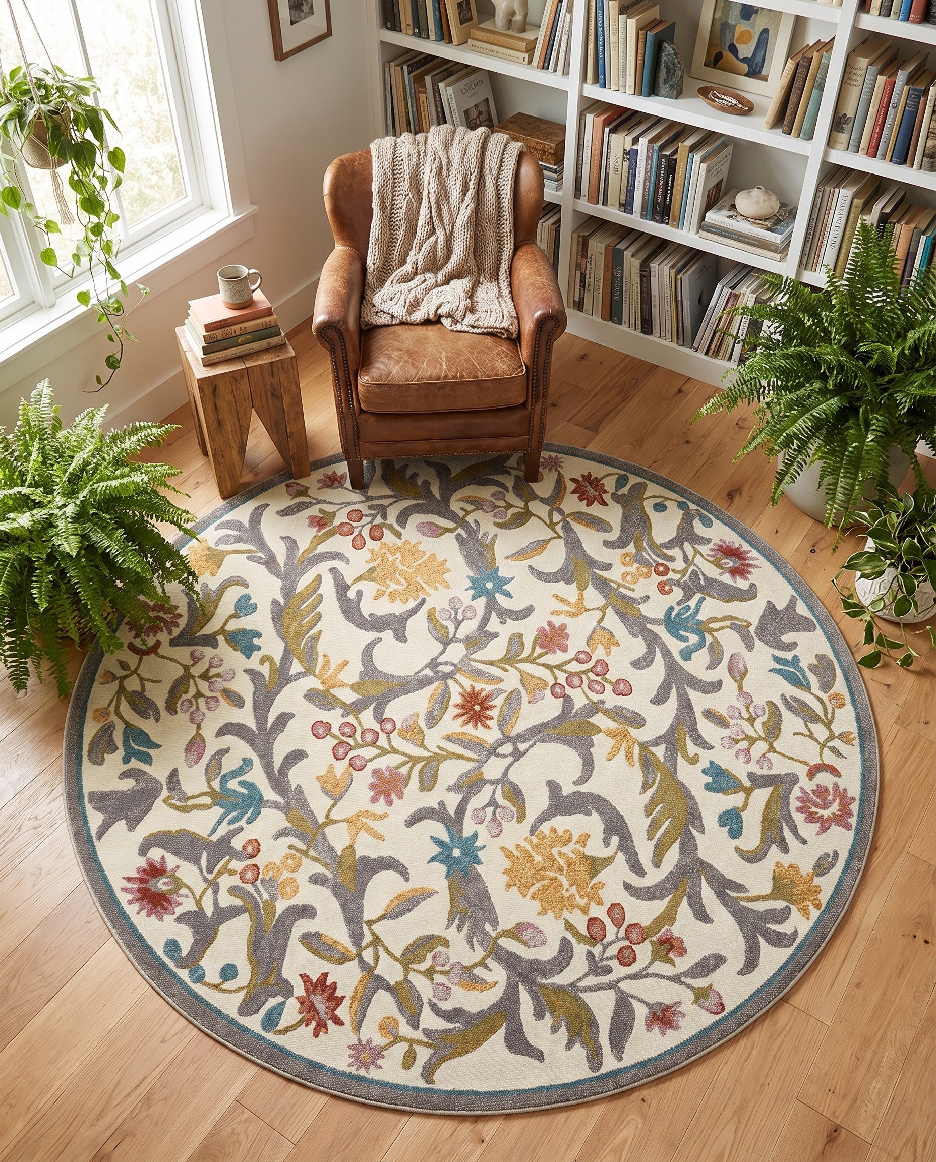 185cm x 185cm Blossom Rund Teppich