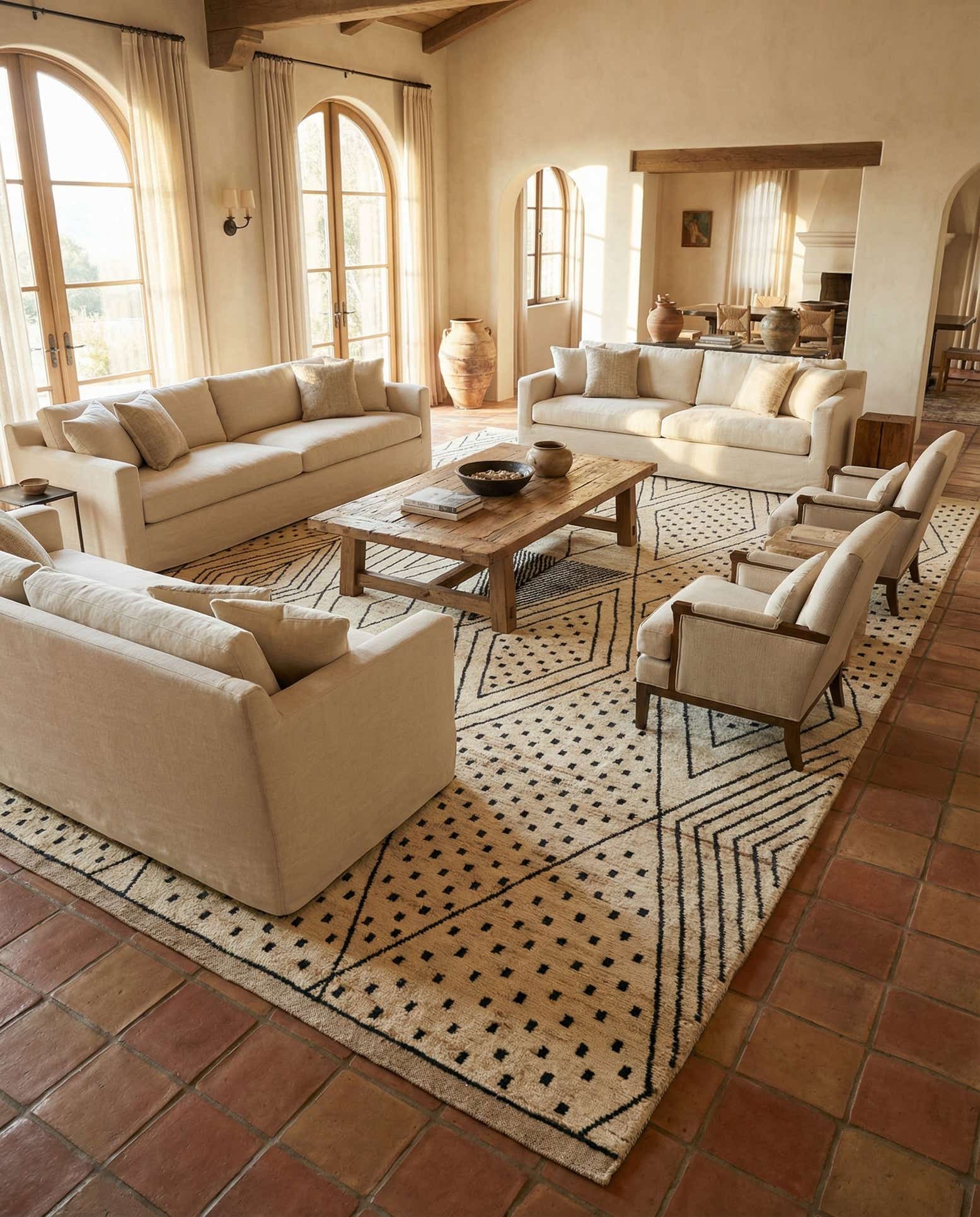 12' 4 x 17' 6 Hand Knotted Moroccan Wool Rug