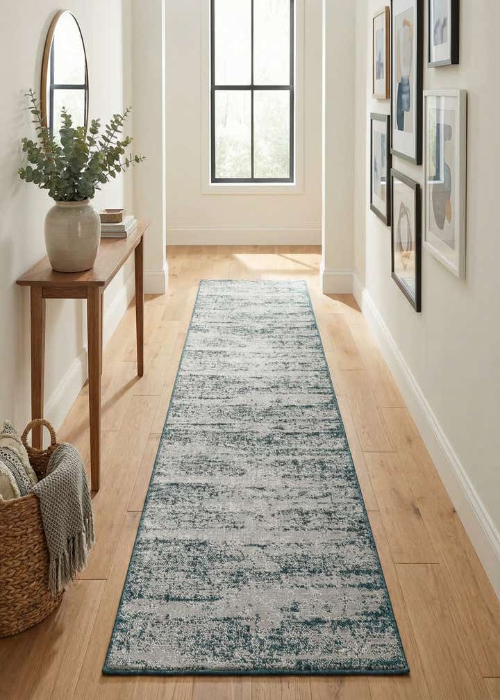 2' 7 x 12' Easy-Clean Modern Indoor / Outdoor Runner Rug