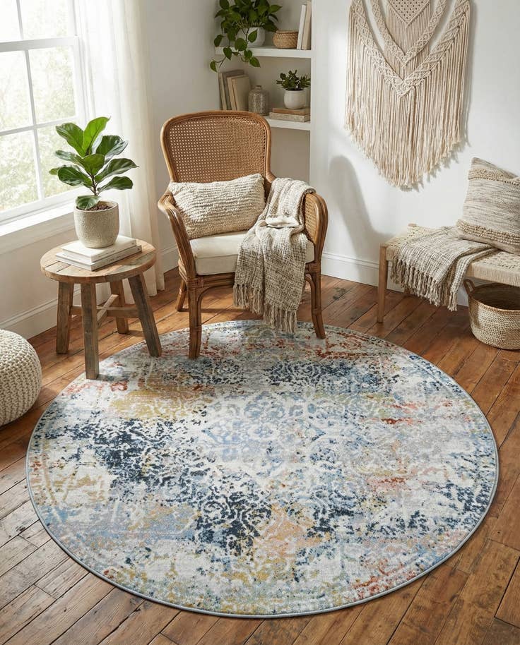 Detail image of 5' 3 x 5' 3 Kamala Washable Round Rug