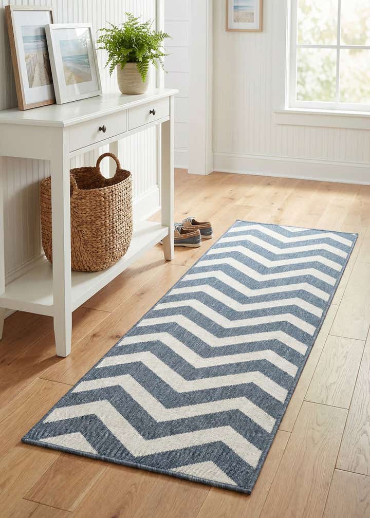 2' x 6' Easy-Clean Coastal Indoor / Outdoor Runner Rug
