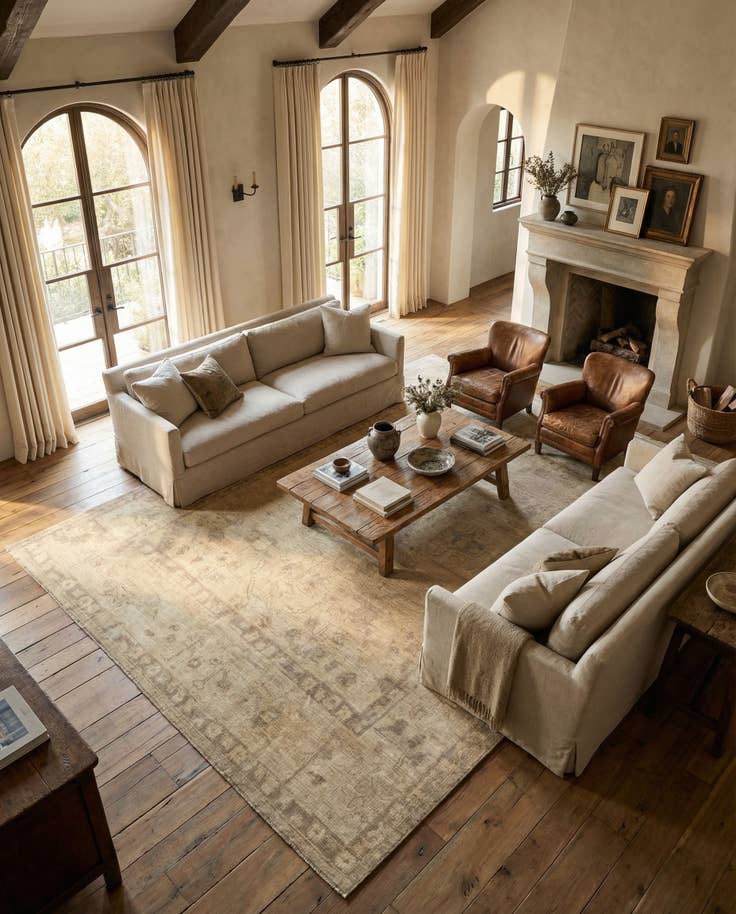 Detail image of 9' 2 x 12' 1 Hand Knotted Oushak Wool Rug