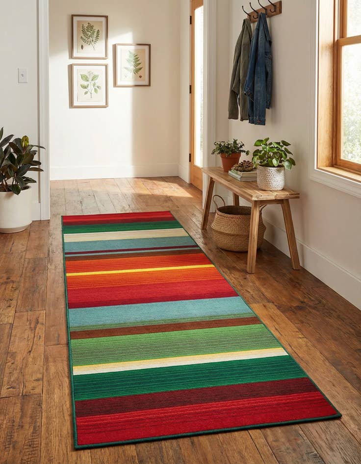 Detail image of 2' x 6' Easy-Clean Modern Indoor / Outdoor Runner Rug