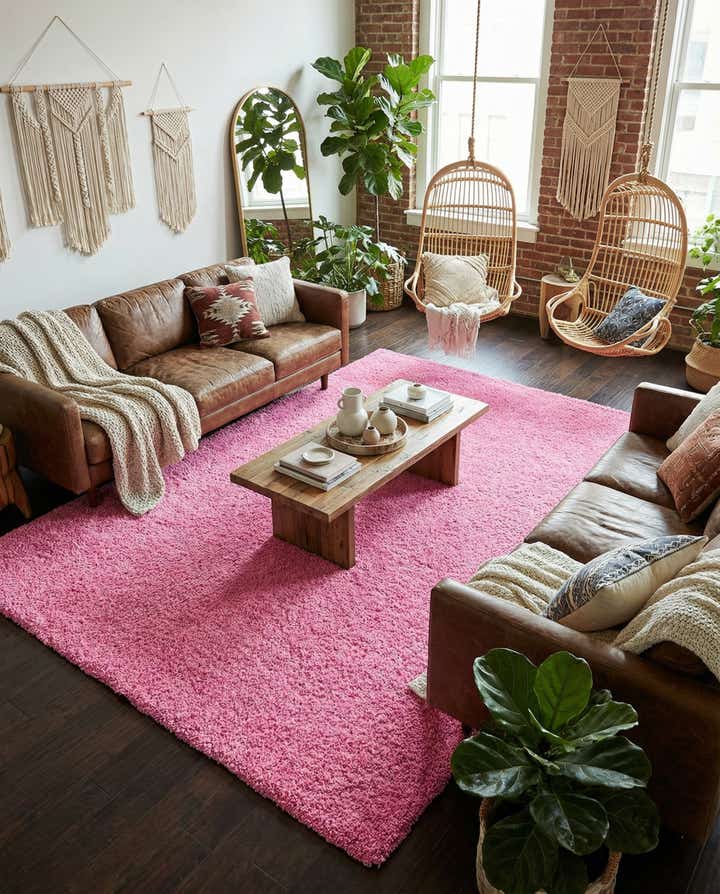 9' x 12' Solid Shag Rug