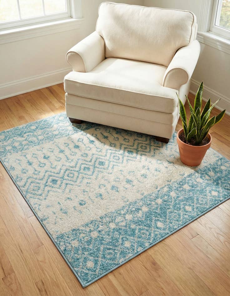 Detail image of 4' x 4' Moroccan Trellis Square Rug