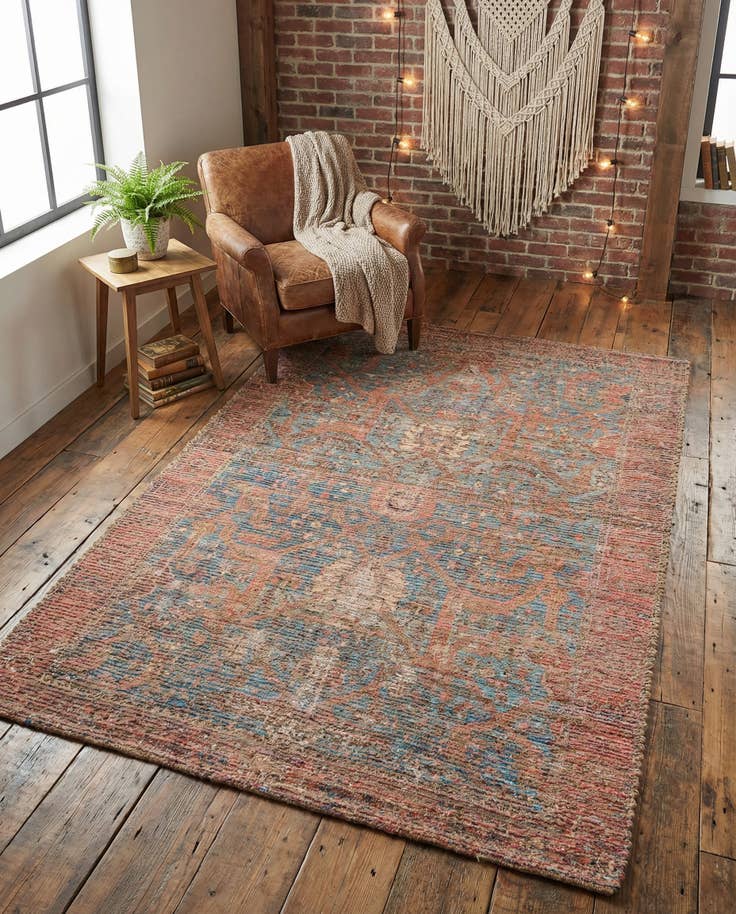 Detail image of 4' 1 x 6' 1 Chenille Jute Rug